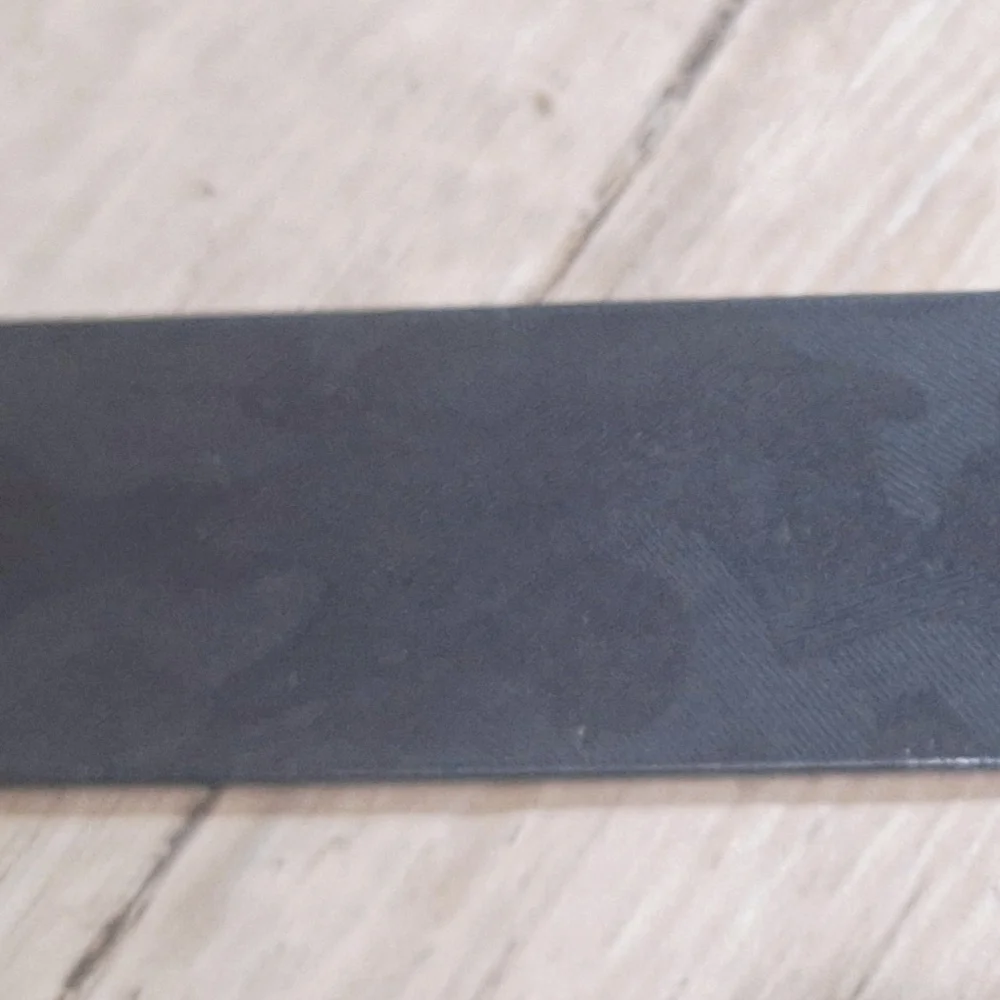 Black Camo Synthetic Leather Belt with Silver Buckle Sz L YOUTH